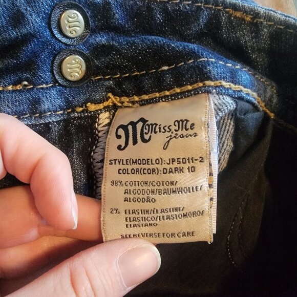 Miss Me Dark Blue Boot Cut Denim Blue Jeans Size 27 - Picture 8 of 11